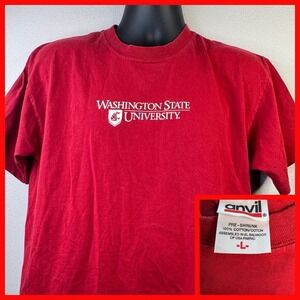 Vintage 90s WSU Washington State University Cougars Graphic T Shirt Maroon Large